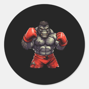 Silverback Gorilla Gym Apparel Body Building Boxin Classic Round Sticker
