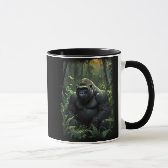 Silverback Gorilla in Rwandan Jungle Mug (Right)