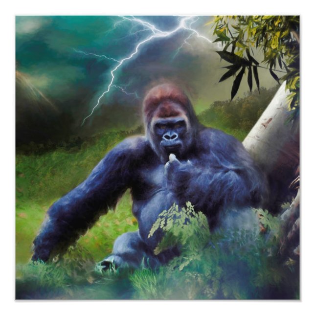 SILVERBACK GORILLA JUNGLE ENLIGHTENMENT PHOTO PRINT (Front)