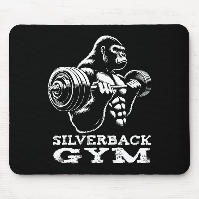 Silverback Gym Gorilla Weightlifting Workout Fitne Mouse Pad (Front)