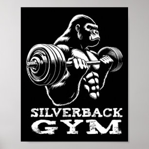 Silverback Gym Gorilla Weightlifting Workout Fitne Poster