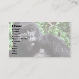 Silverback male gorilla business card