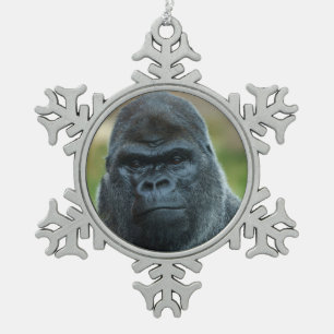 Silverback Snowflake Pewter Christmas Ornament
