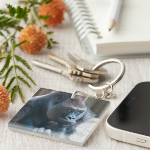 Silverback Striking a Pose Key Ring