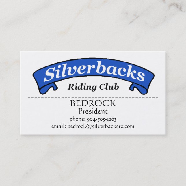SilverBacks Business Card (Front)