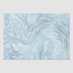 SilverBlue Marble Tissue Paper