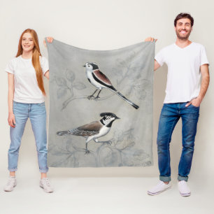 Silvered Aviary   A Pair Fleece Blanket