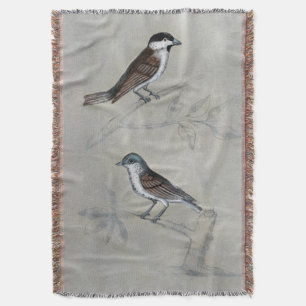Silvered Aviary A Pair Of Birds Throw Blanket