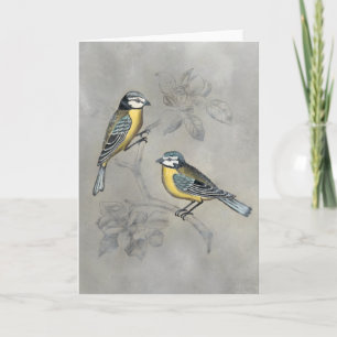 Silvered Aviary   Bird Couple Card