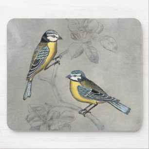 Silvered Aviary   Bird Couple Mouse Pad