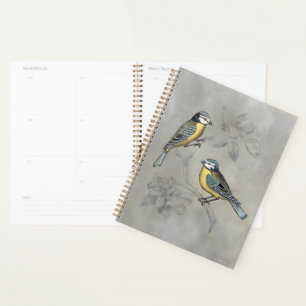 Silvered Aviary Bird Couple Planner
