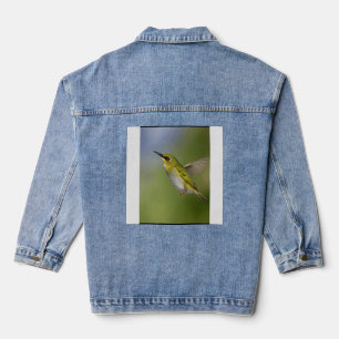 Silvereye in Flight – A Symmetry of Wings Denim Jacket