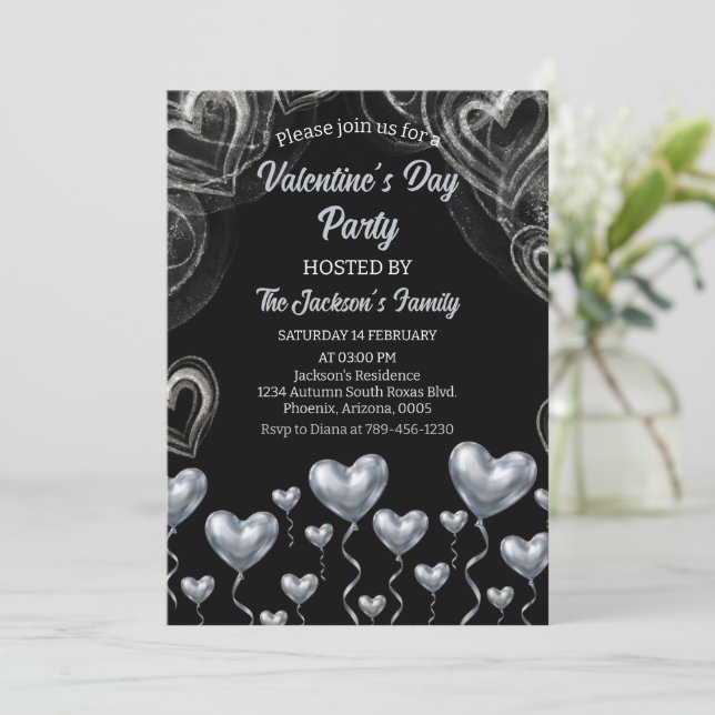 SilverHearts Valentine's Day Party Invitation (Standing Front)