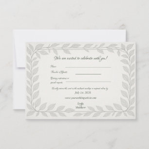 Silverleaf Elven Wedding – Leaf Reply Design Thank You Card