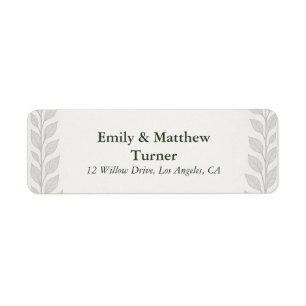 Silverleaf Elven Wedding Return Address Label