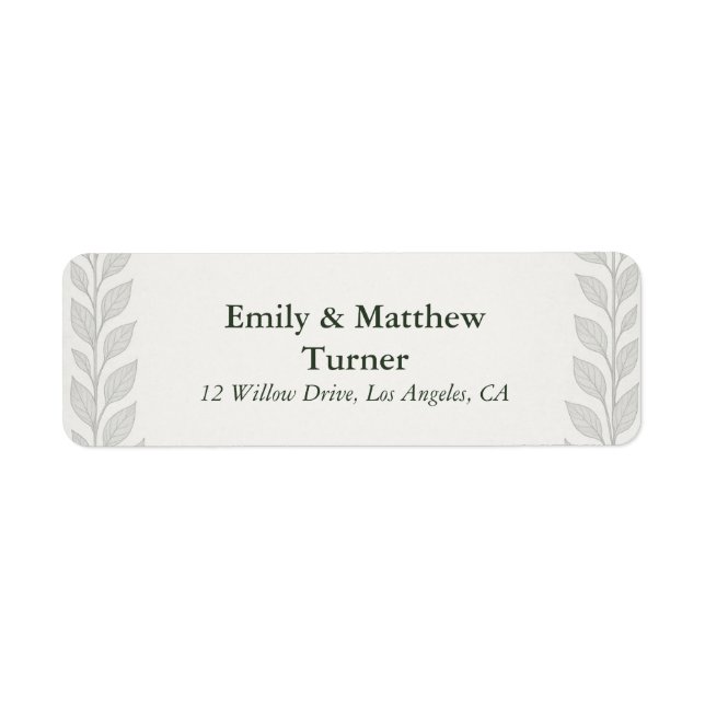 Silverleaf Elven Wedding Return Address Label (Front)
