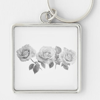 Silverpoint Roses Keychain