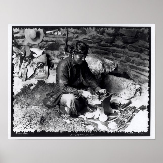 Silversmith at work, c.1914 poster (Front)