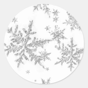 SilverSnowflakes Classic Round Sticker