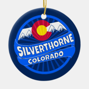 Silverthorne Colorado mountain burst ornament