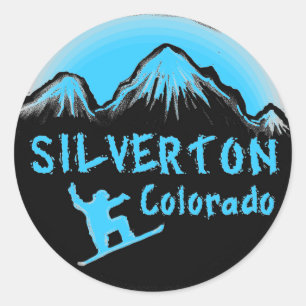 Silverton Colorado artistic skier Classic Round Sticker