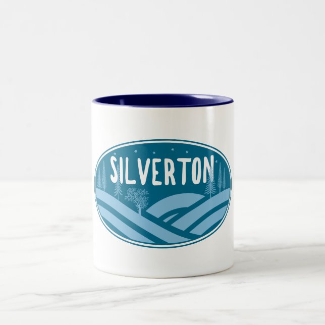 Silverton Colorado Outdoors Two-Tone Coffee Mug (Center)
