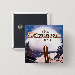 Silverton Colorado ski poster 15 Cm Square Badge