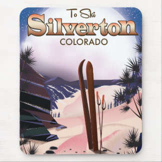 Silverton Colorado ski poster Mouse Pad