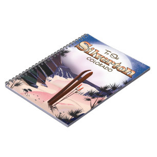 Silverton Colorado ski poster Notebook