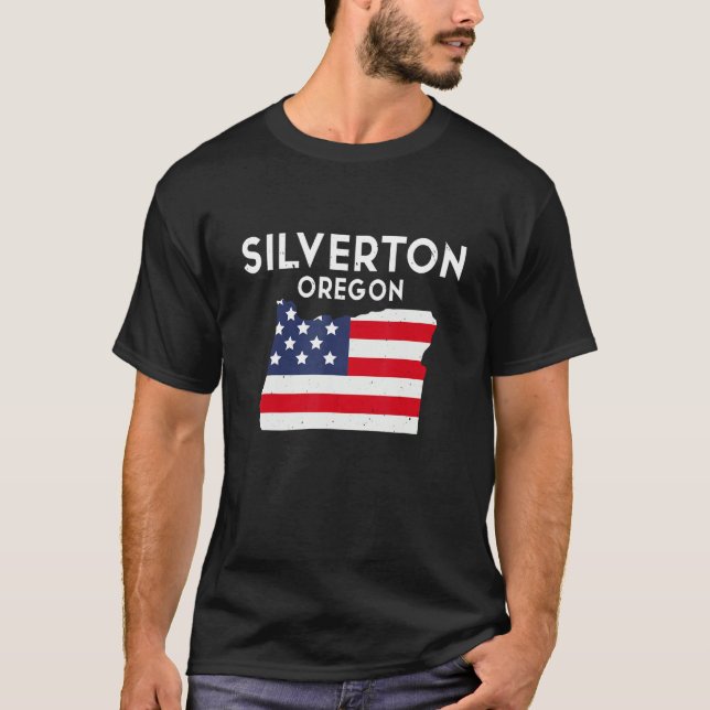 Silverton Oregon USA State America Travel Oregonia T-Shirt (Front)