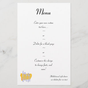 Silverware and Napkin Custom Menu Flyer Template