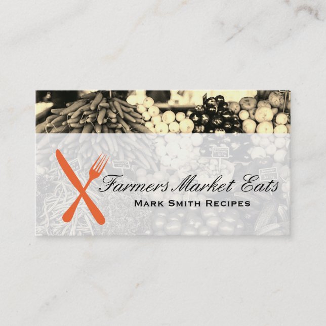 Silverware Culinary Master Chef Farmers Market Business Card (Front)