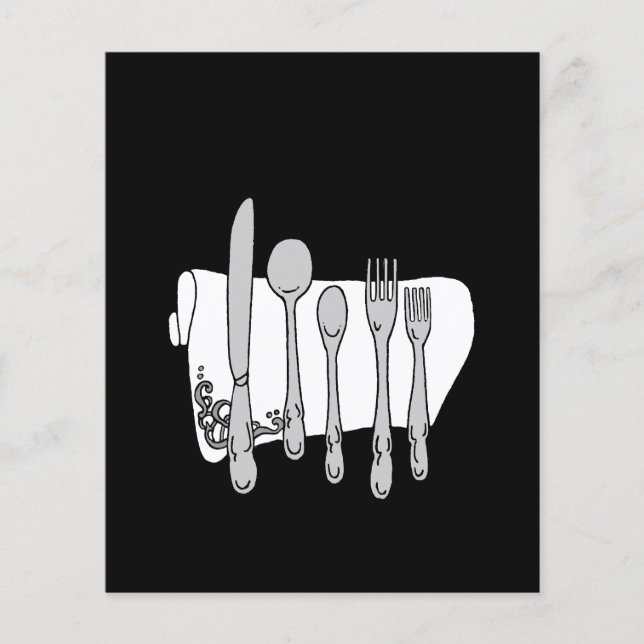 Silverware Custom Invitation Flyer Template (Front)