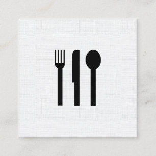 Silverware / Linen Pattern Square Business Card
