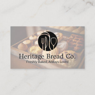 Silverware Logo Bread Pastries Background Business Card