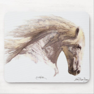 "SILVERWIND" Stallion Horse Lover's Mousepad