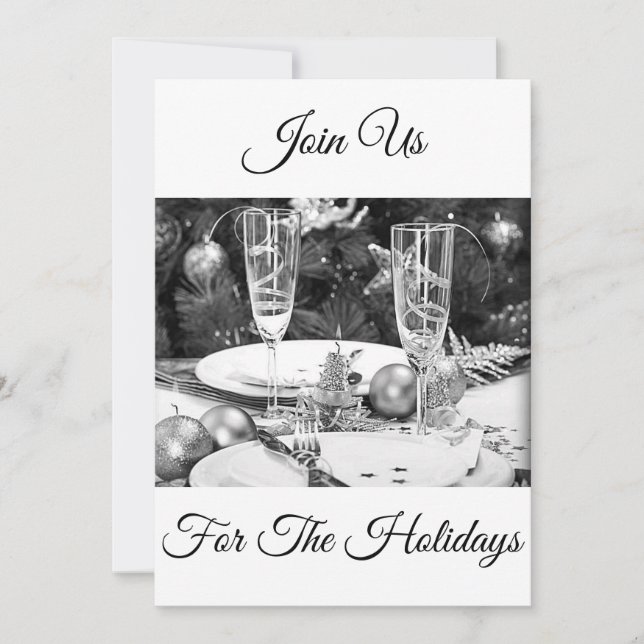 SILVERY BEAUTY IN A "HOLIDAY PARTY" INVITATION (Front)
