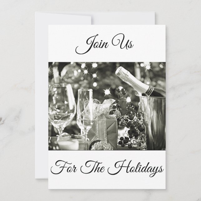 SILVERY BEAUTY IN A "HOLIDAY PARTY" INVITATION (Front)