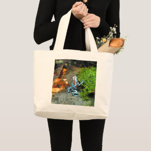 Silvery Blue Dart Frog CB Large Tote Bag