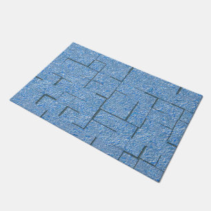 Silvery blue texture with mosaic effect and relief doormat