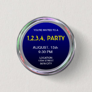 Silvery button for text, logo or image