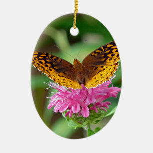 Silvery Checkerspot Butterfly Ceramic Ornament