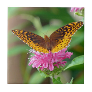 Silvery Checkerspot Butterfly Ceramic Tile