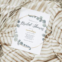 Silvery Eucalyptus Bridal Shower Invitation