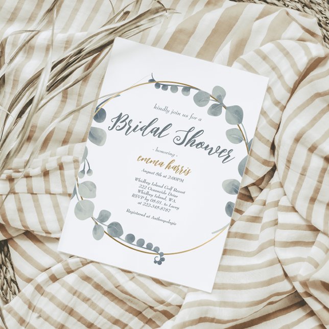 Silvery Eucalyptus Bridal Shower Invitation (Creator Uploaded)