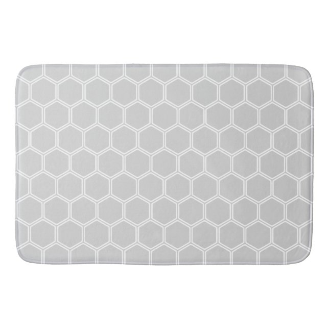 Silvery Hexagon 1 Bath Mat (Front)