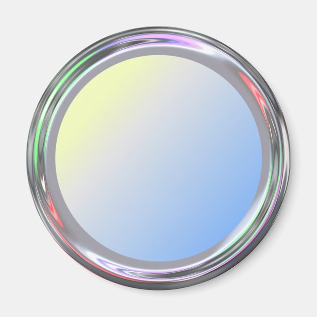 Silvery magnet for text, logo or image (Front)