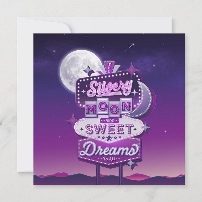 Silvery Moon Bids Sweet Dreams Flat Card (Front)