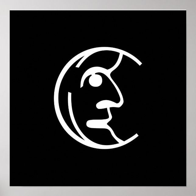 Silvery Moon in white Poster (Front)