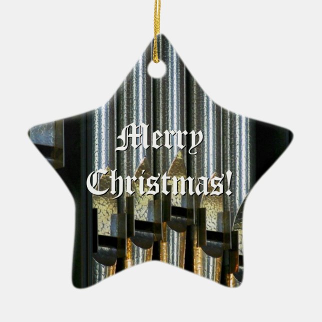 Silvery organ pipes Christmas ornament (Front)